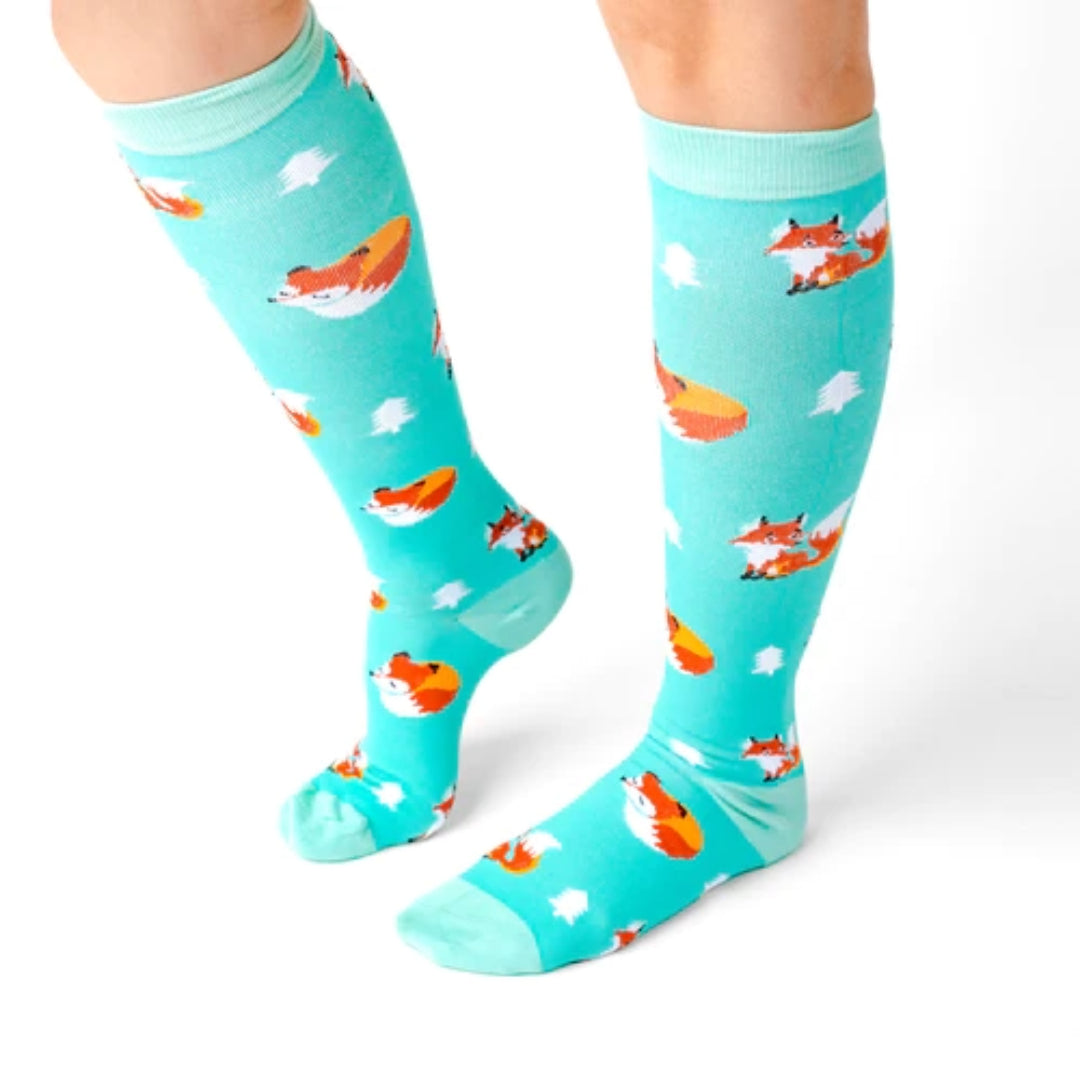 Fox Patterned Knee High (Compression Socks)
