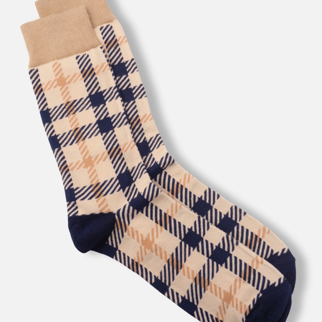 Hashed Plaid Patterned Socks from the Sock Panda (Adult Large - Men's Shoe Sizes 8-12)