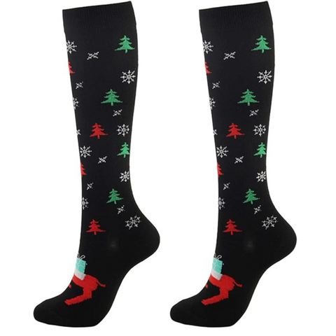 Christmas Tree Pattern Knee High (Compression Socks) S/M