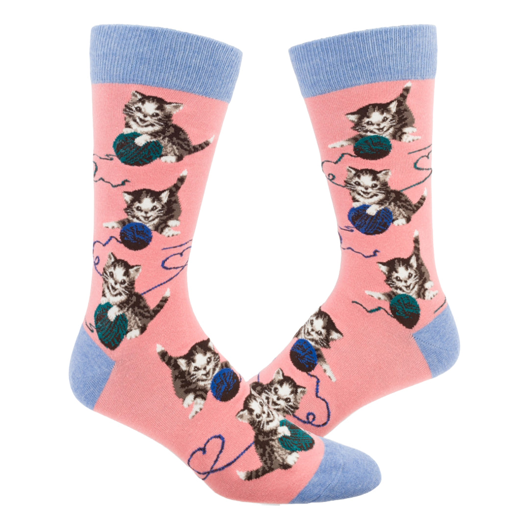 Kitty Cat Playing with a Ball of String Women's Socks  (Adult Medium)