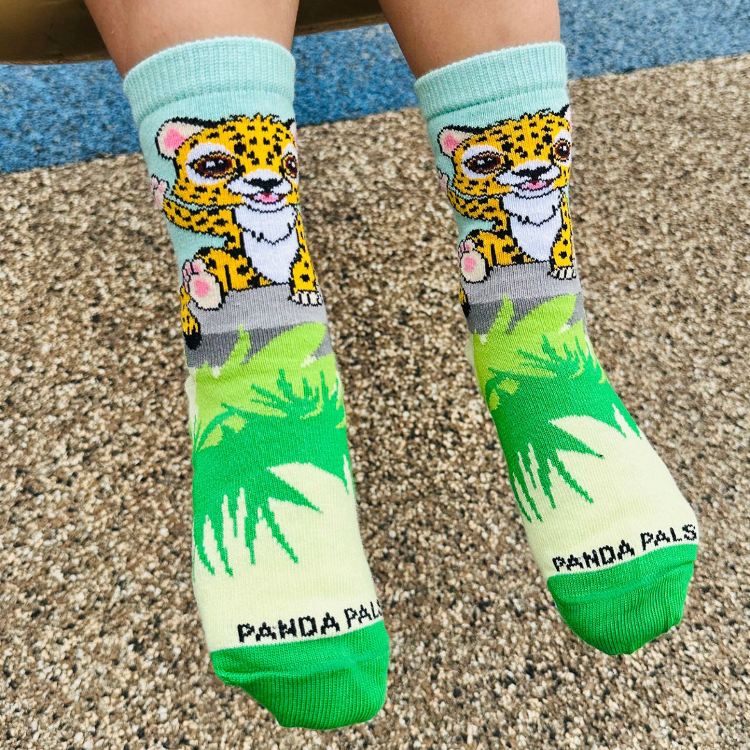Waving Cheetah Socks from the Sock Panda (Ages 3-7)