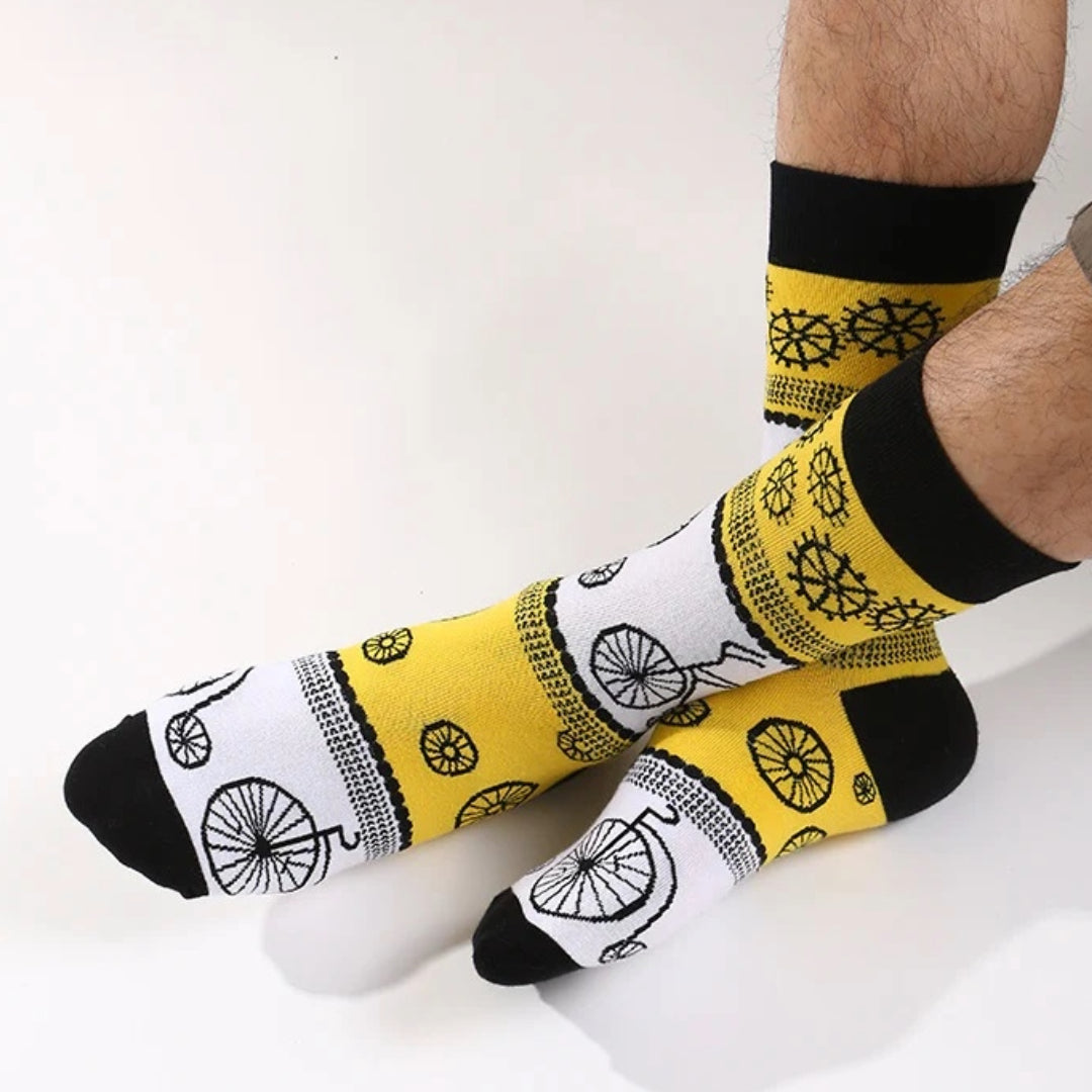 Vintage Bicycle Pattern Socks from the Sock Panda (Adult Large - Men's Shoe Sizes 8-12)