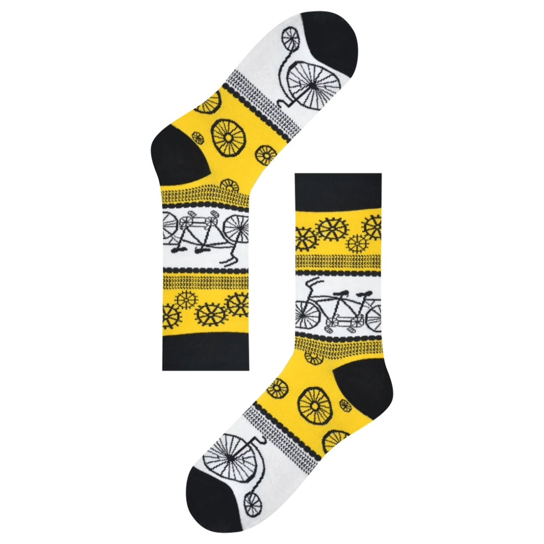 Vintage Bicycle Pattern Socks from the Sock Panda (Adult Large - Men's Shoe Sizes 8-12)