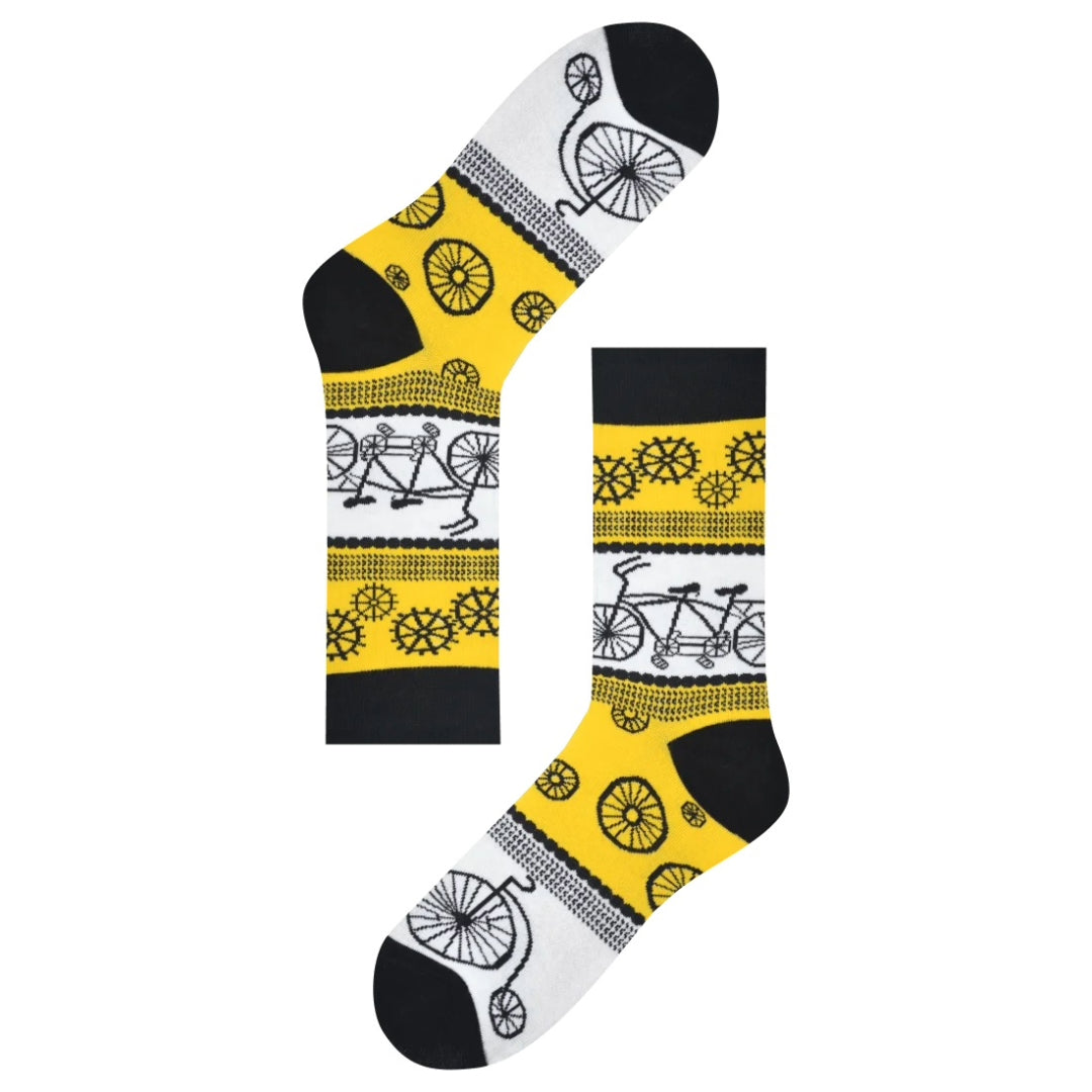 Vintage Bicycle Pattern Socks from the Sock Panda (Adult Large - Men's Shoe Sizes 8-12)