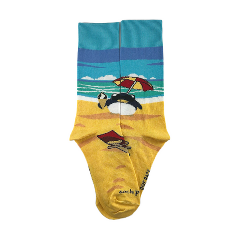 Beach Penguin Socks from the Sock Panda (Adult Medium - Women's Shoe Sizes 5-10)