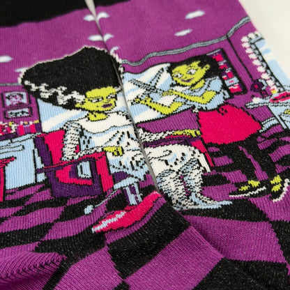 Bride of Frankenstein Haircut Socks (Adult Medium - Women's Shoe Sizes 5-10)