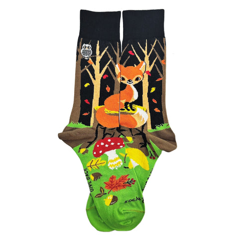 Fox in the Woods Socks from the Sock Panda (Adult Medium)