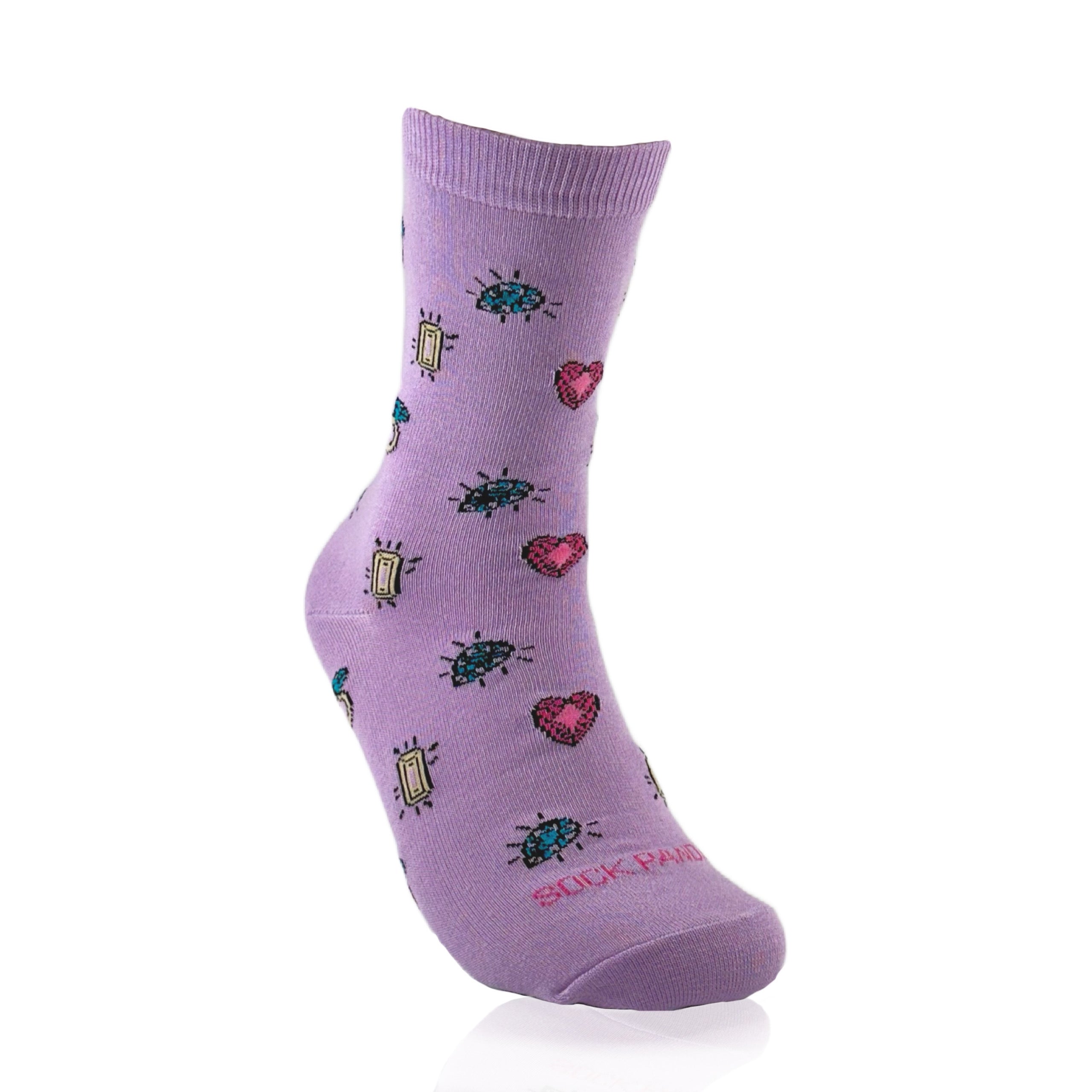 Love Heart and Jewels Socks from the Sock Panda (Adult Medium)