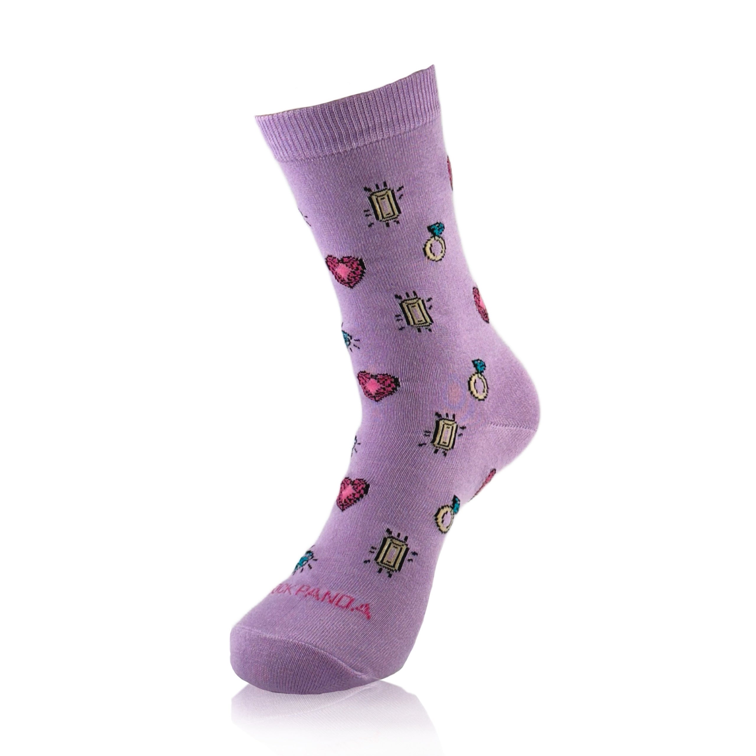Love Heart and Jewels Socks from the Sock Panda (Adult Medium)
