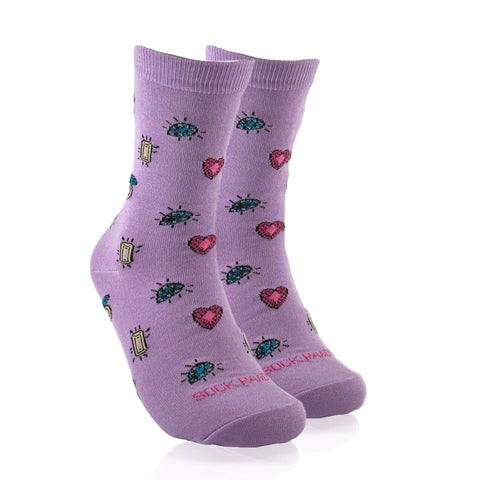 Love Heart and Jewels Socks from the Sock Panda (Adult Medium - Women's Shoe Sizes 5-10)