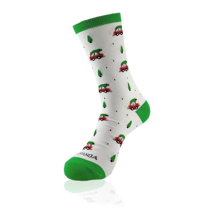 Christmas Tree on a Car Socks from the Sock Panda (Adult Medium)