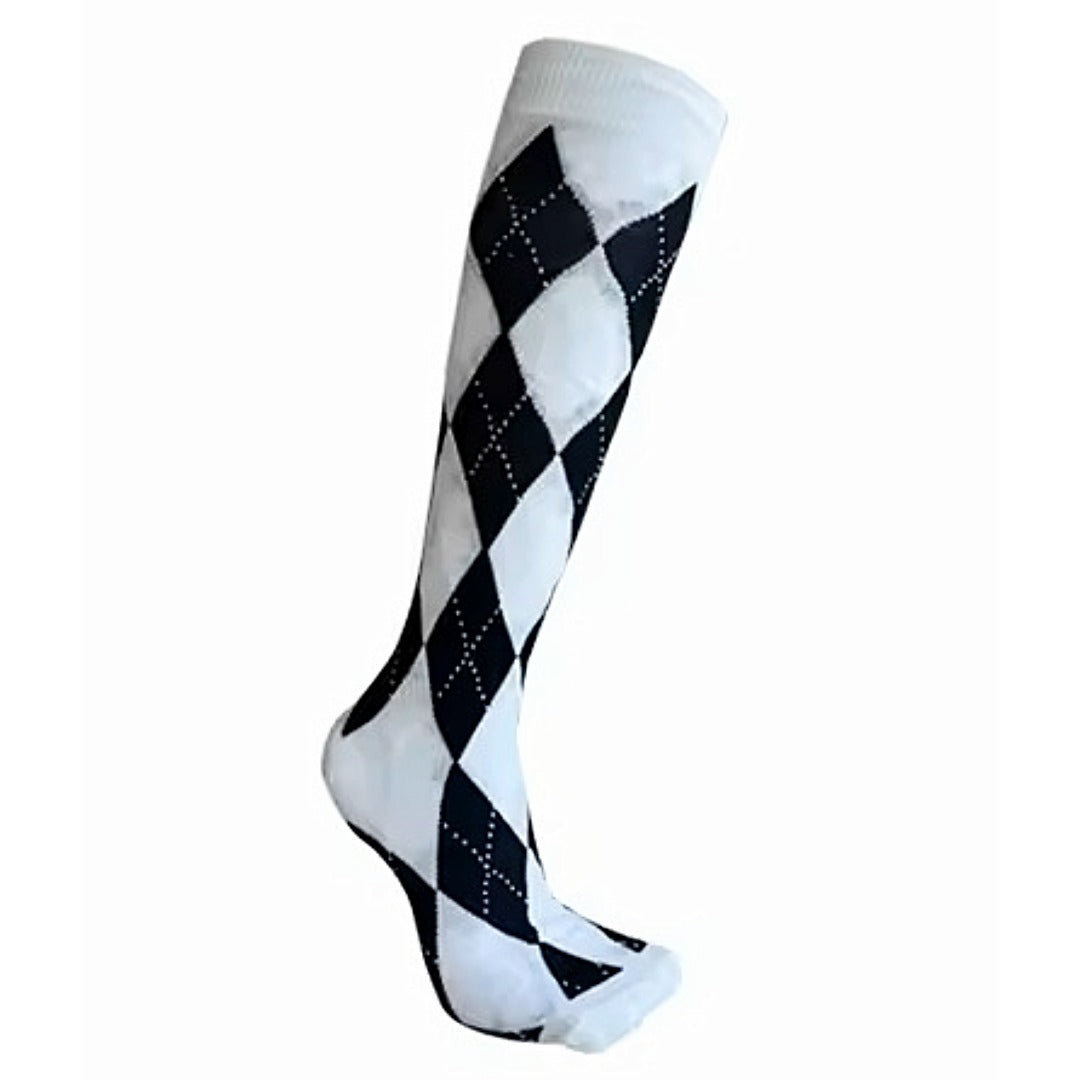 Black and White Argyle Socks from the Sock Panda (Knee High)