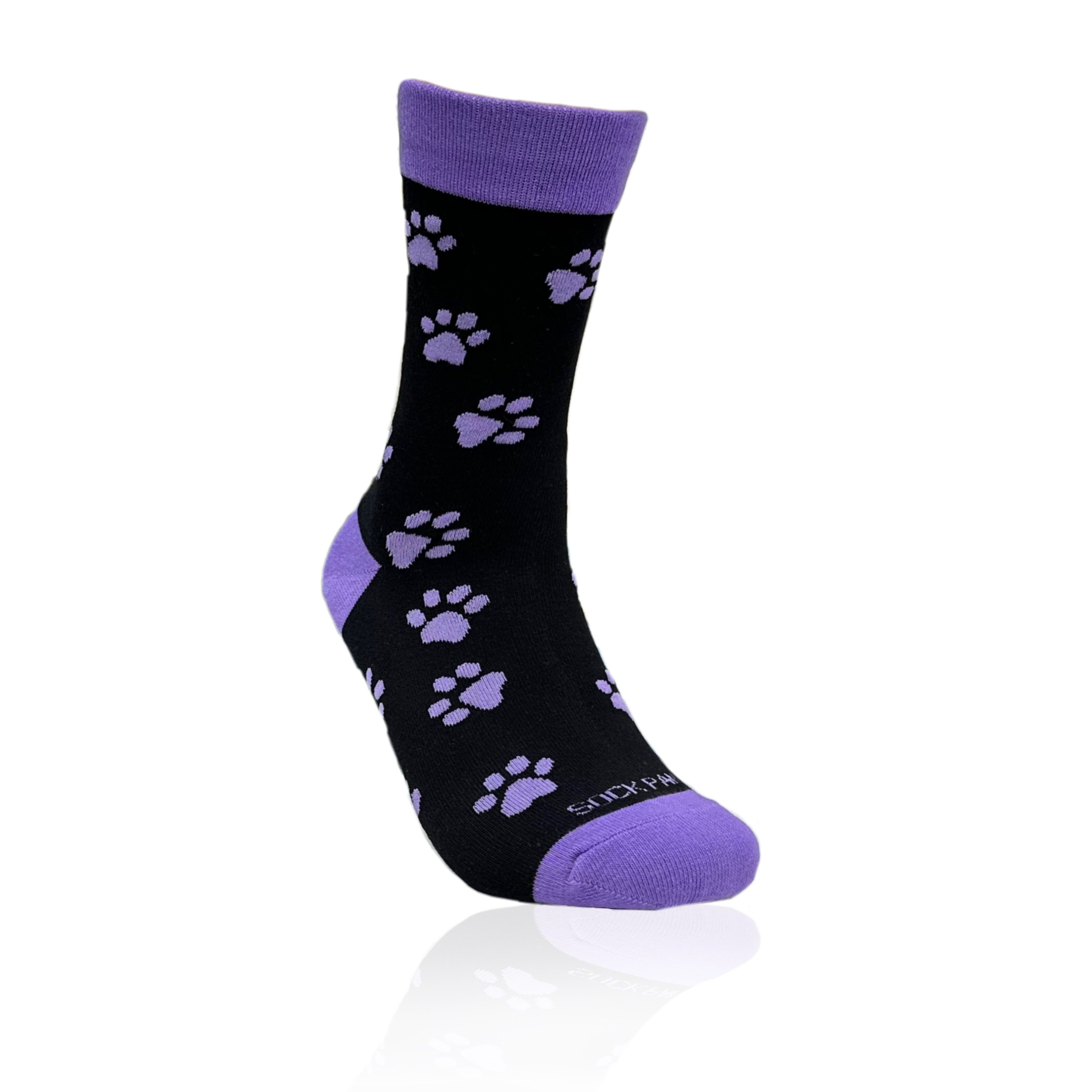 Purple Paw Print Dog Lover Socks from the Sock Panda