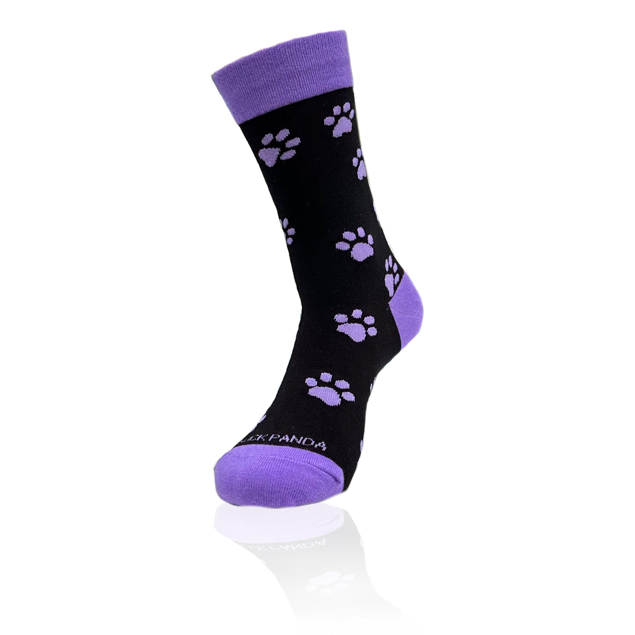 Purple Paw Print Dog Lover Socks from the Sock Panda
