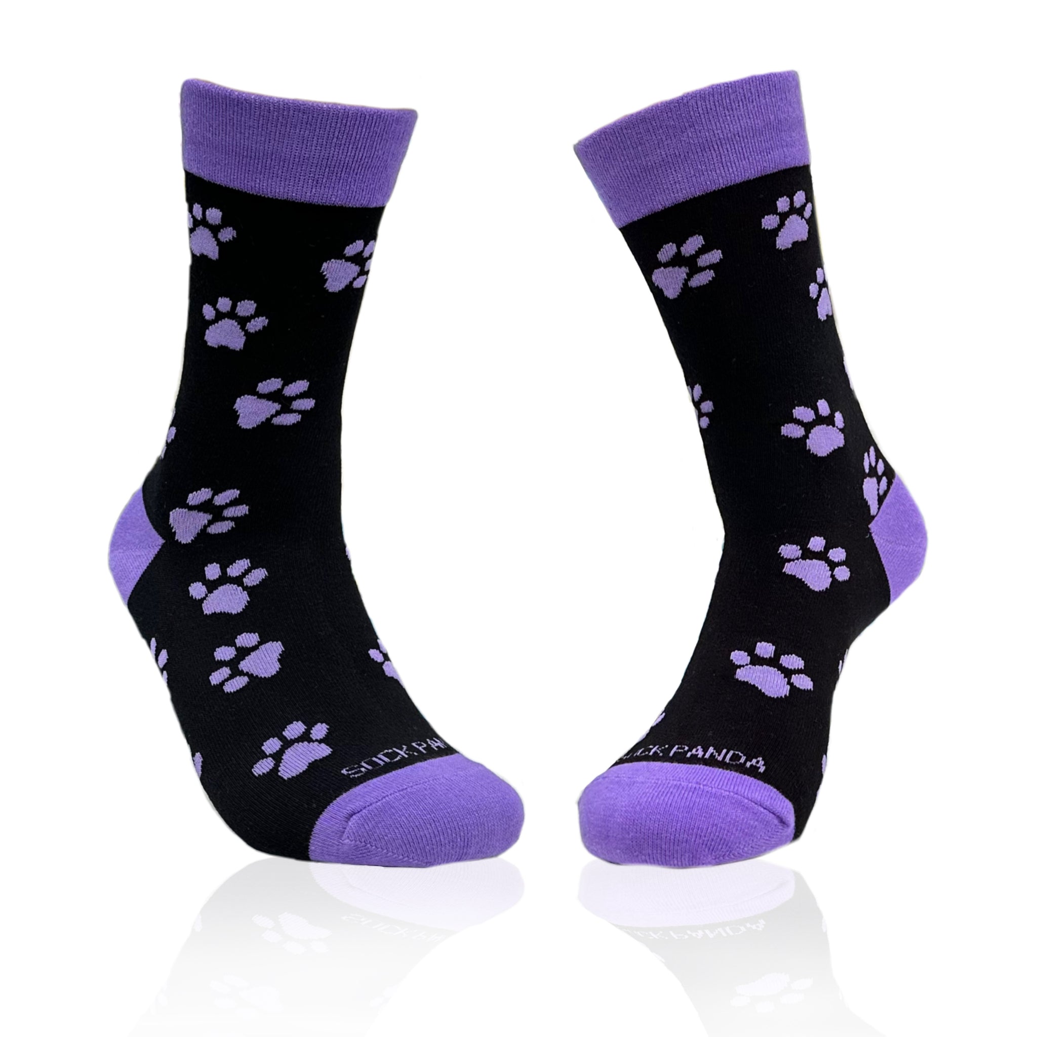 Purple Paw Print Dog Lover Socks from the Sock Panda