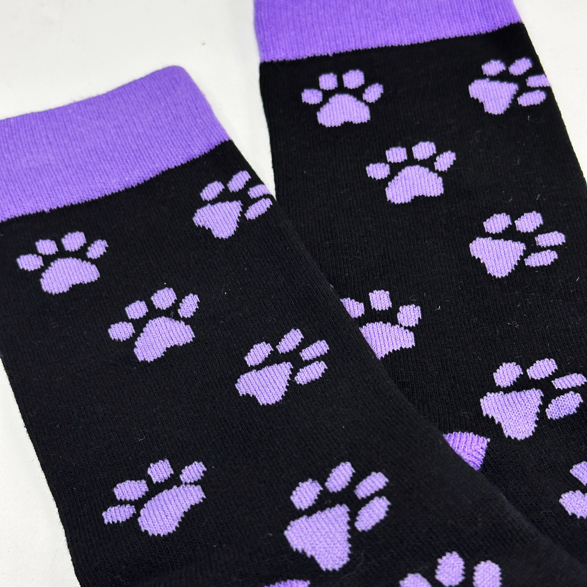 Purple Paw Print Dog Lover Socks from the Sock Panda