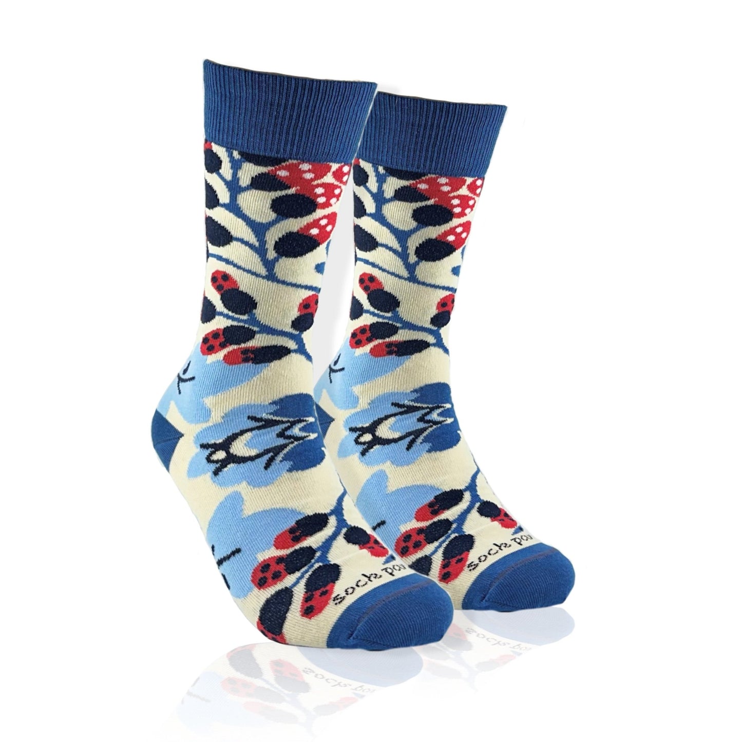 Abstract Ladybug in the Flowers Socks (Adult Medium)