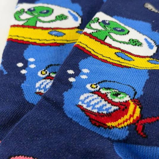 Alien Deep Sea Socks from the Socks Panda (Adult Small) SeaAlienSm