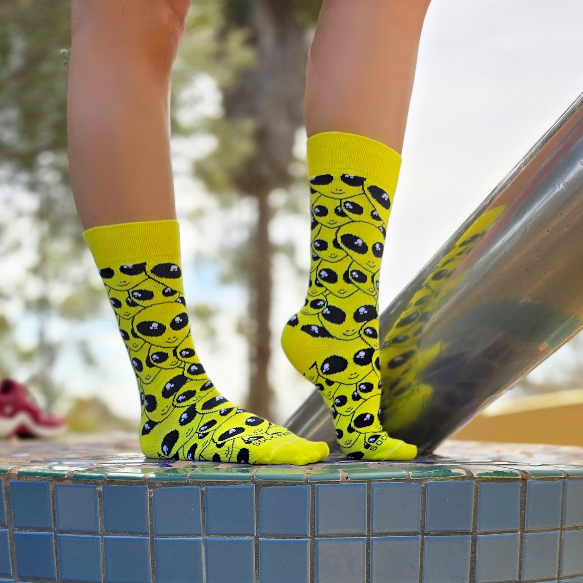 Alien Face Pattern Socks from the Sock Panda (Adult Small - Shoe Sizes 2 - 5)