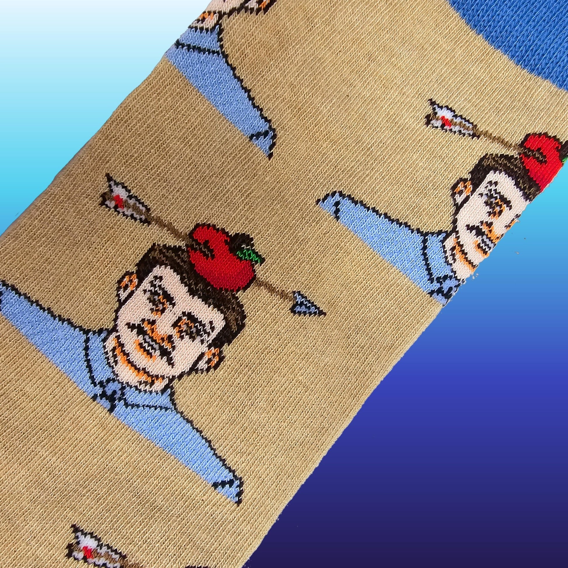 Apple Arrow Shot Socks from the Sock Panda (Adult Large - Shoe Sizes 8 - 13)