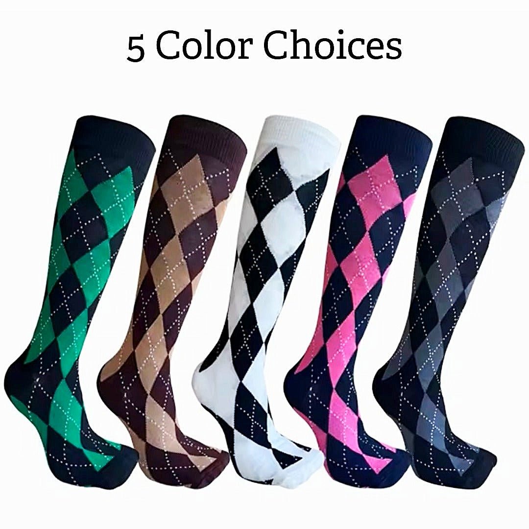 Argyle Socks from the Sock Panda (Knee High) BWArgKneeMd