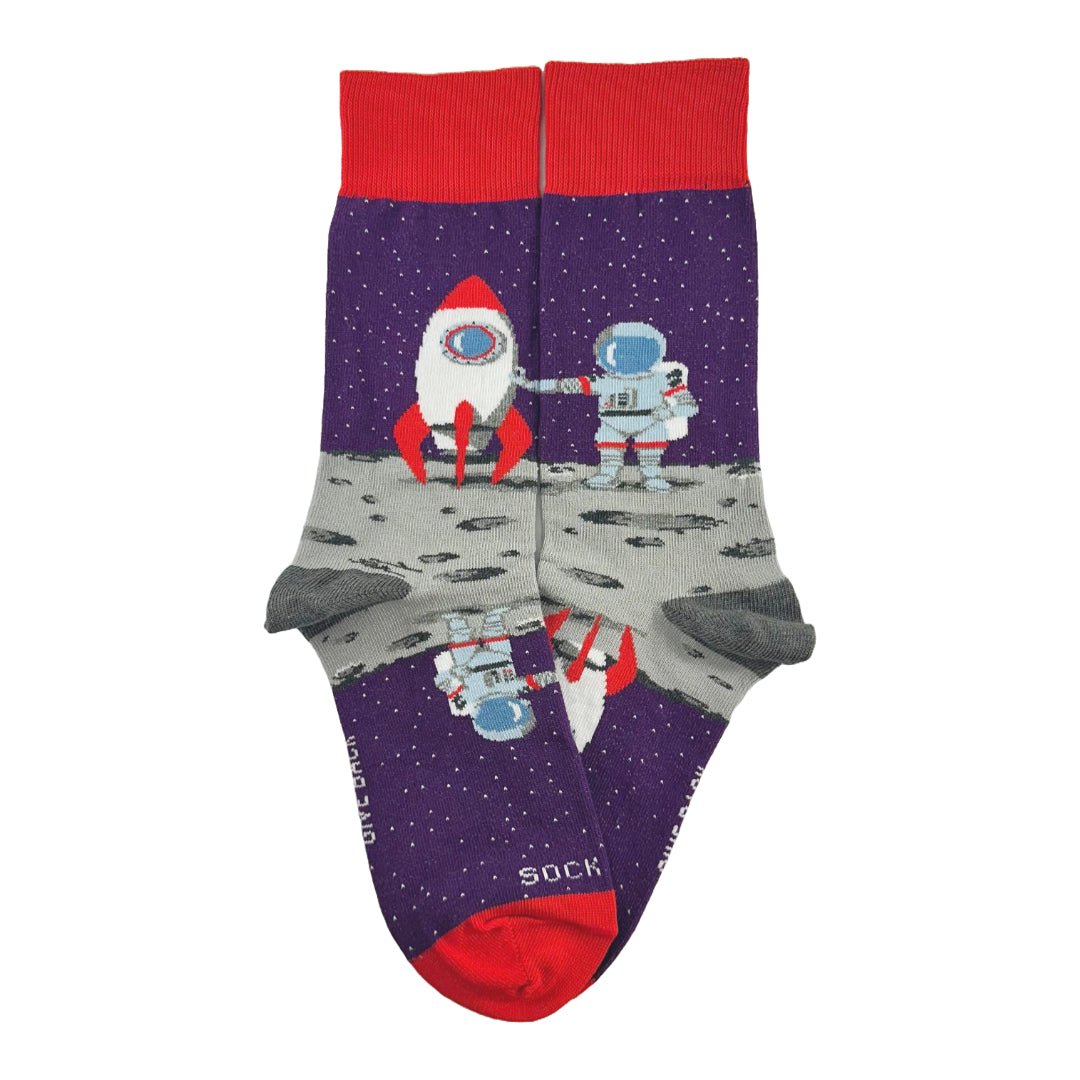 Astronaut on the Moon Socks from the Sock Panda (Adult Small)