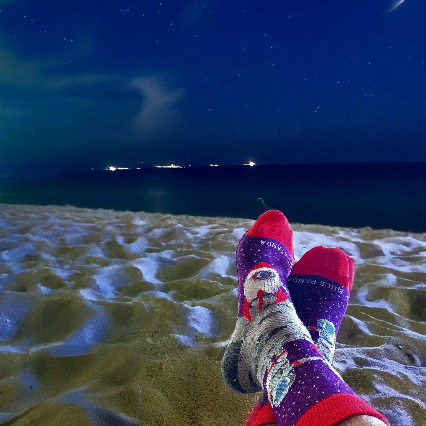 Astronaut on the Moon Socks from the Sock Panda (Adult Small)