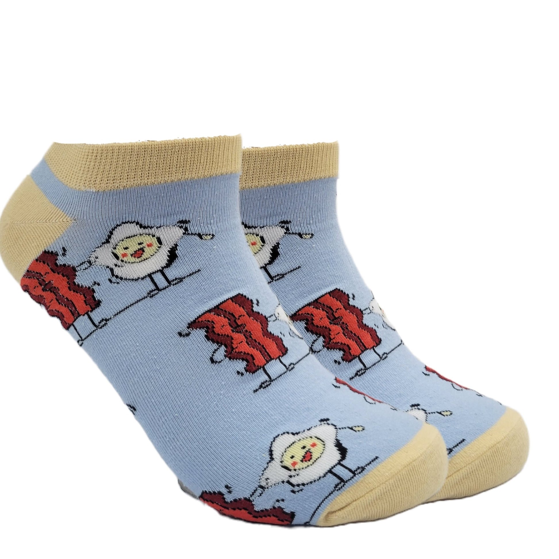 Bacon and Eggs Ankle Socks (Adult Large - Men's Shoe Sizes 8 - 12)