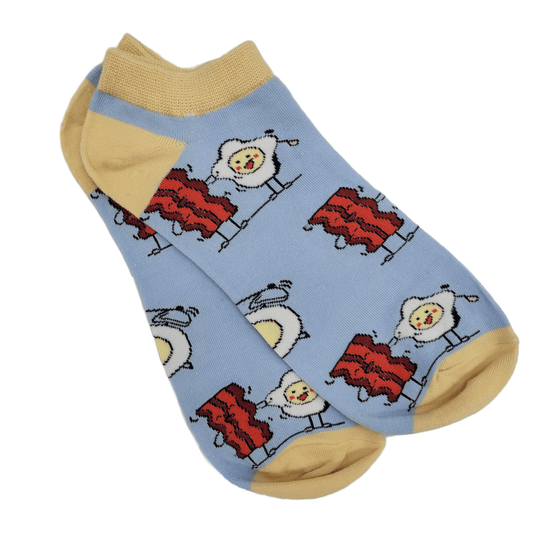 Bacon and Eggs Ankle Socks (Adult Large - Men's Shoe Sizes 8 - 12)
