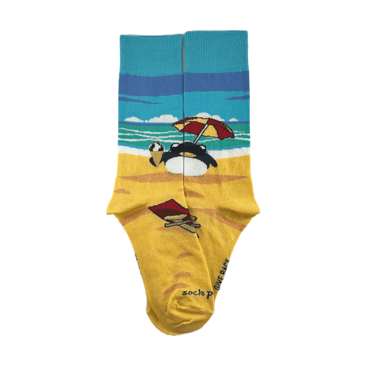 Beach Penguin Socks from the Sock Panda (Adult Medium - Women's Shoe Sizes 5 - 10)