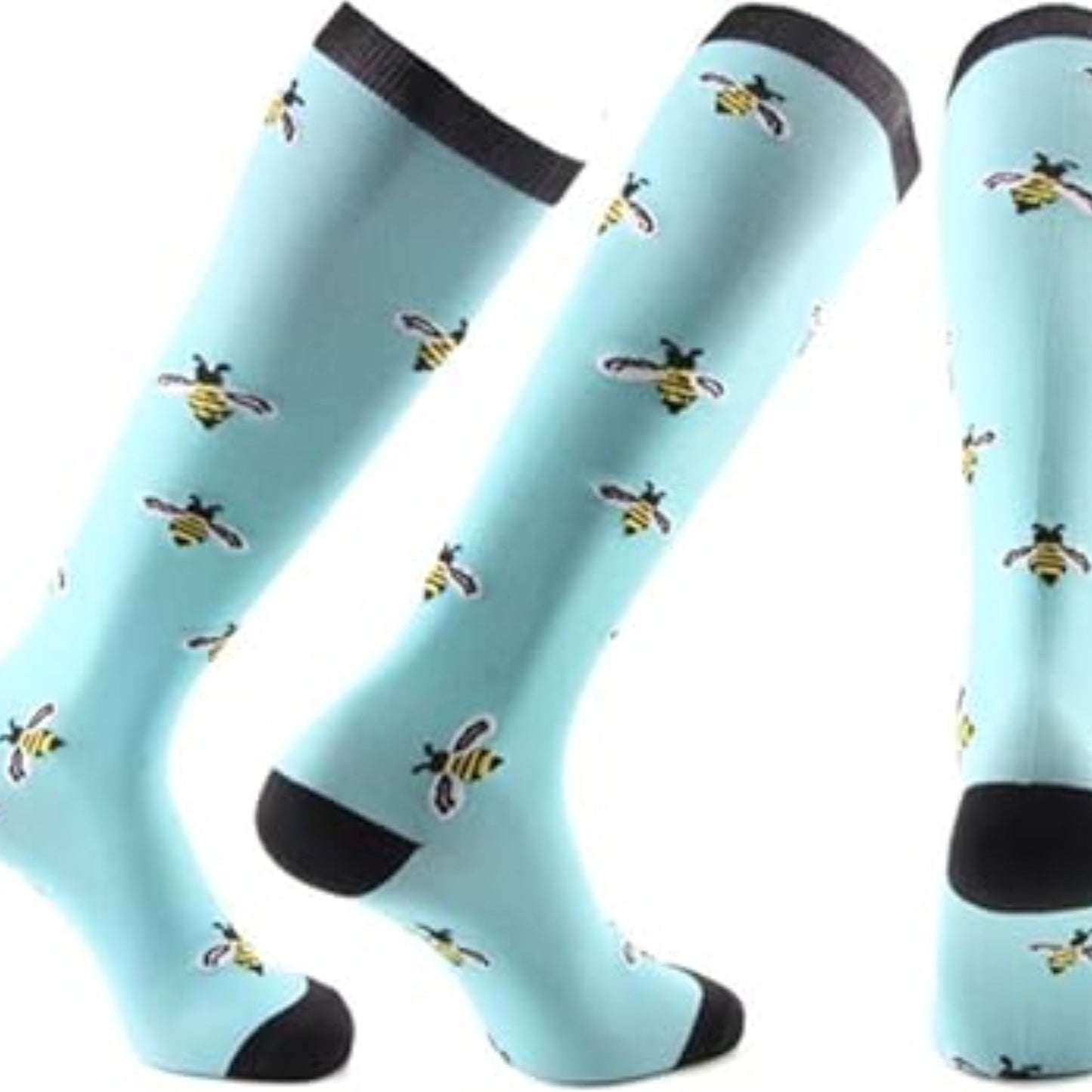 Bee Patterned Knee High (Compression Socks)
