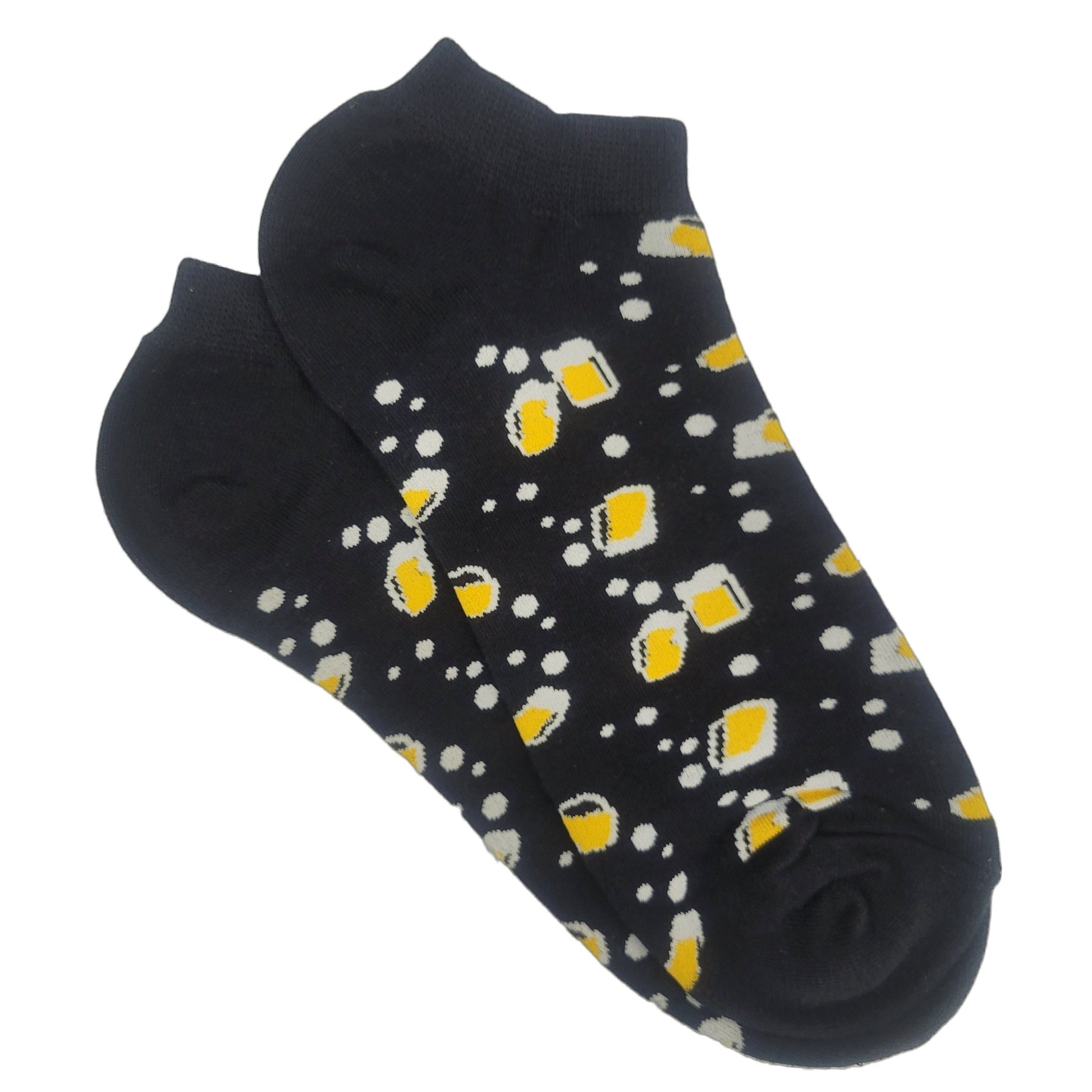 Beer Glasses Patterned Ankle Socks (Adult Large - Men's Shoe Sizes 8 - 12)
