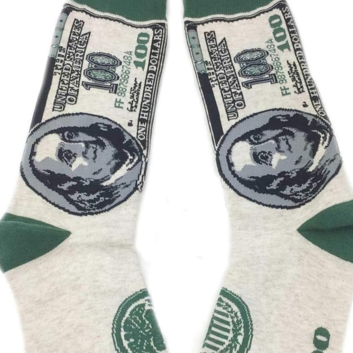 Benjamin Franklin 100 Dollar Bill Socks (Adult Large)