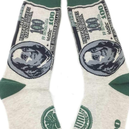 Benjamin Franklin 100 Dollar Bill Socks (Adult Large)
