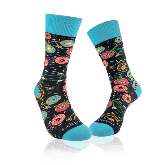 Bicycle Donut Socks from the Sock Panda (Adult Medium - Women's Shoe Sizes 5 - 10)