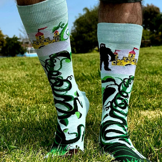 Bigfoot and the Beanstalk Socks from the Sock Panda (Adult Large - Men's Shoe Sizes 8 - 12)