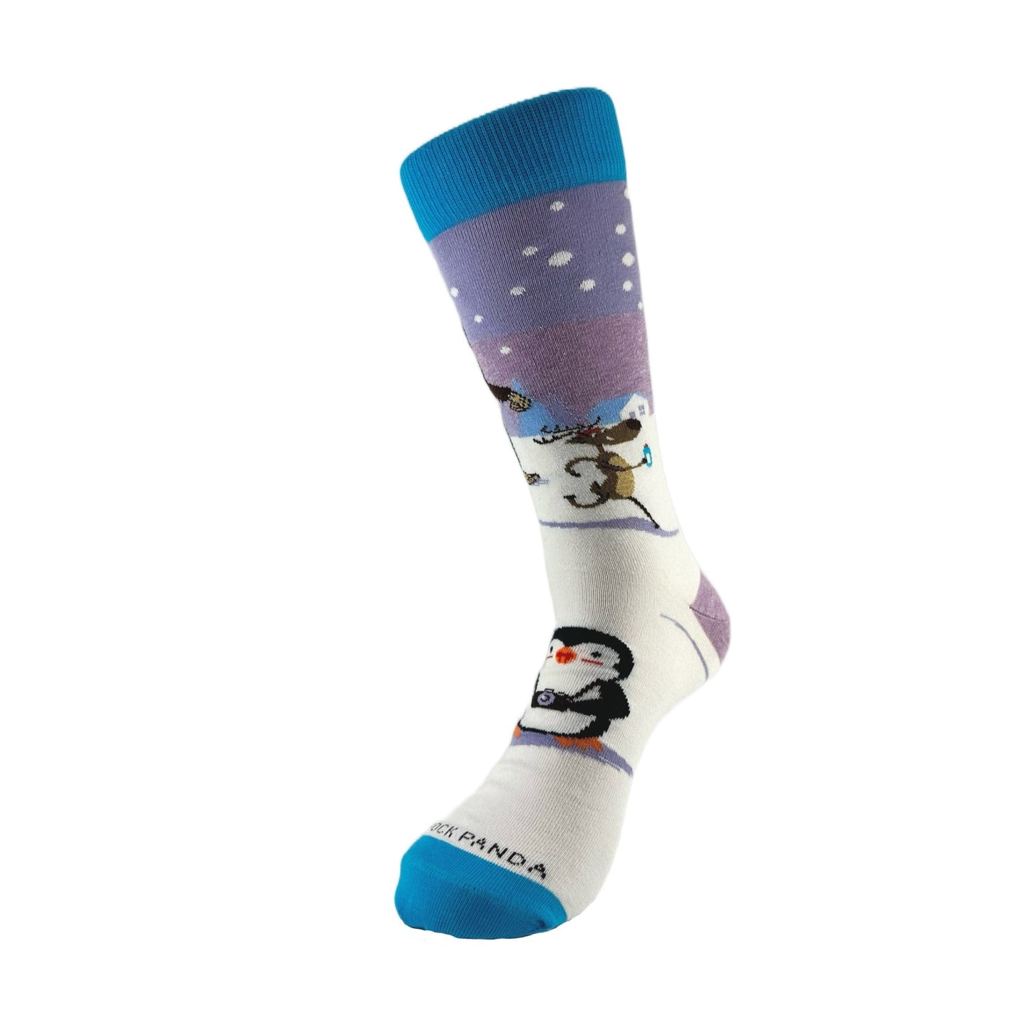 Bigfoot with Reindeer and Penguin Socks from the Sock Panda (Adult Large - Men's Shoe Sizes 8 - 12)