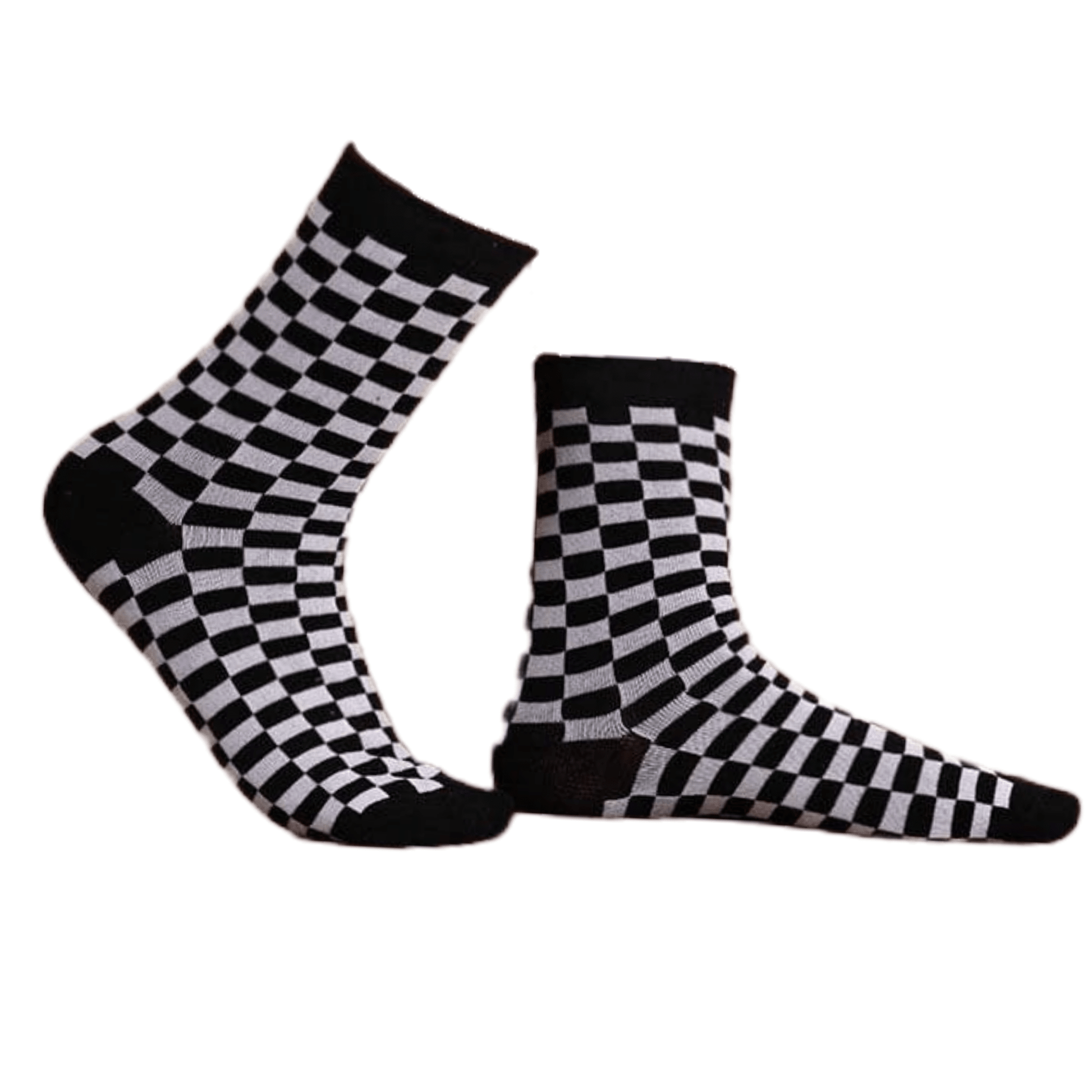 Black and Gray Checkered Socks from the Sock Panda (Adult Medium - Women's Shoe Sizes 5 - 10)