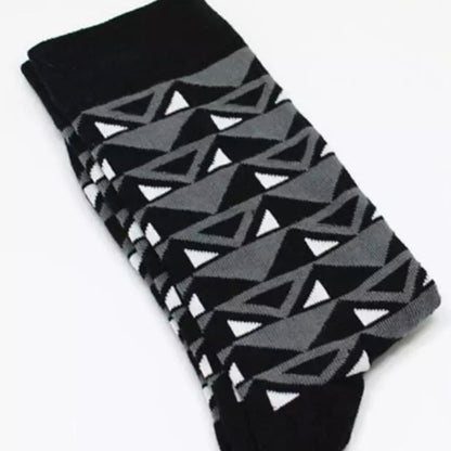 Black and Gray Triangle Socks from the Sock Panda (Adult Large - Men's Shoe Sizes 8 - 12)