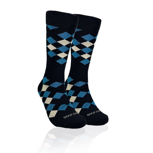 Black Diamond Argyle Socks from the Sock Panda (Adult Large)