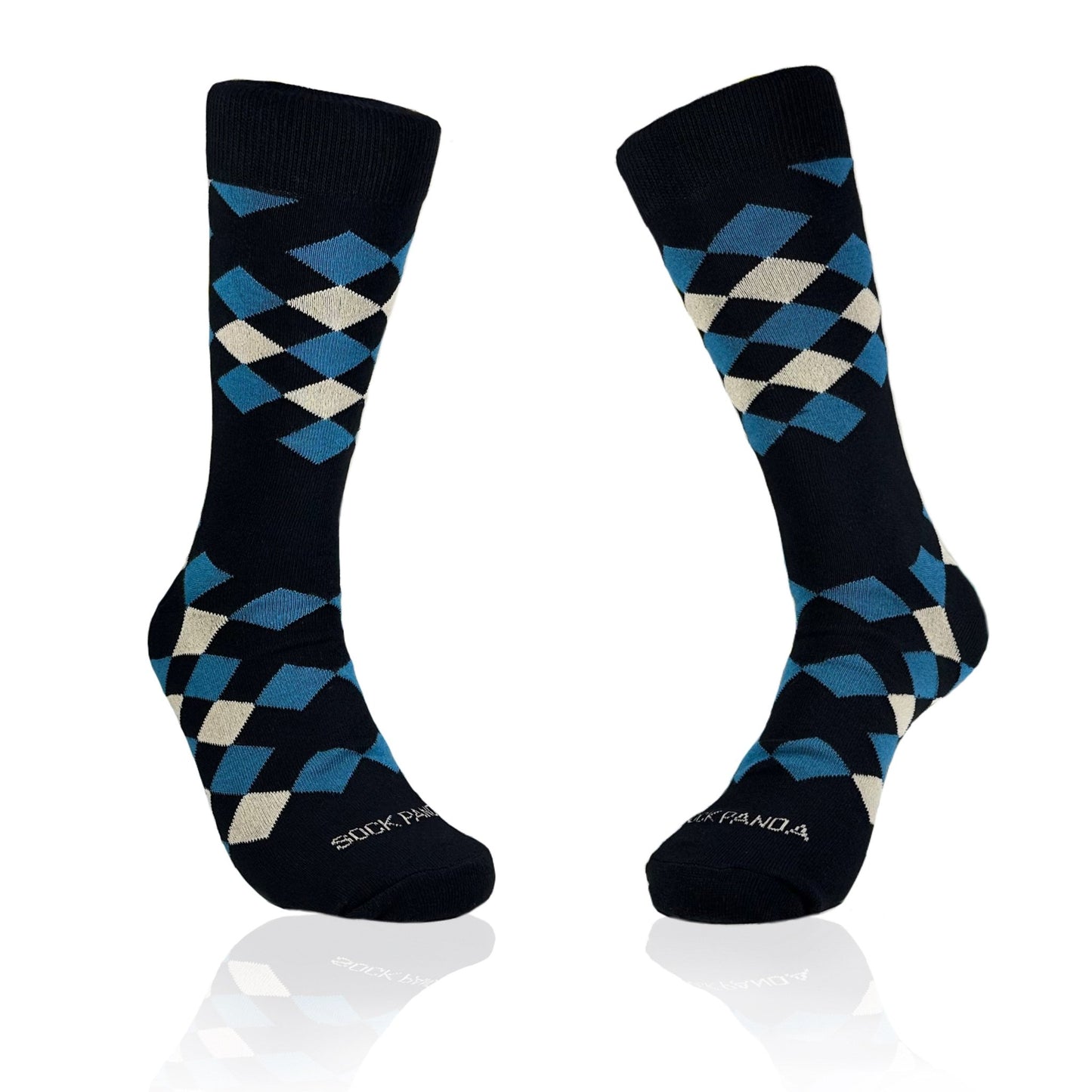 Black Diamond Argyle Socks from the Sock Panda (Adult Large)