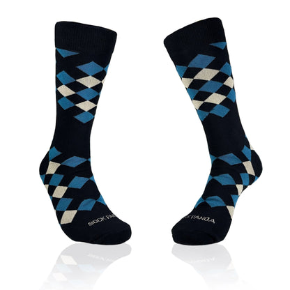 Black Diamond Argyle Socks from the Sock Panda (Adult Large)