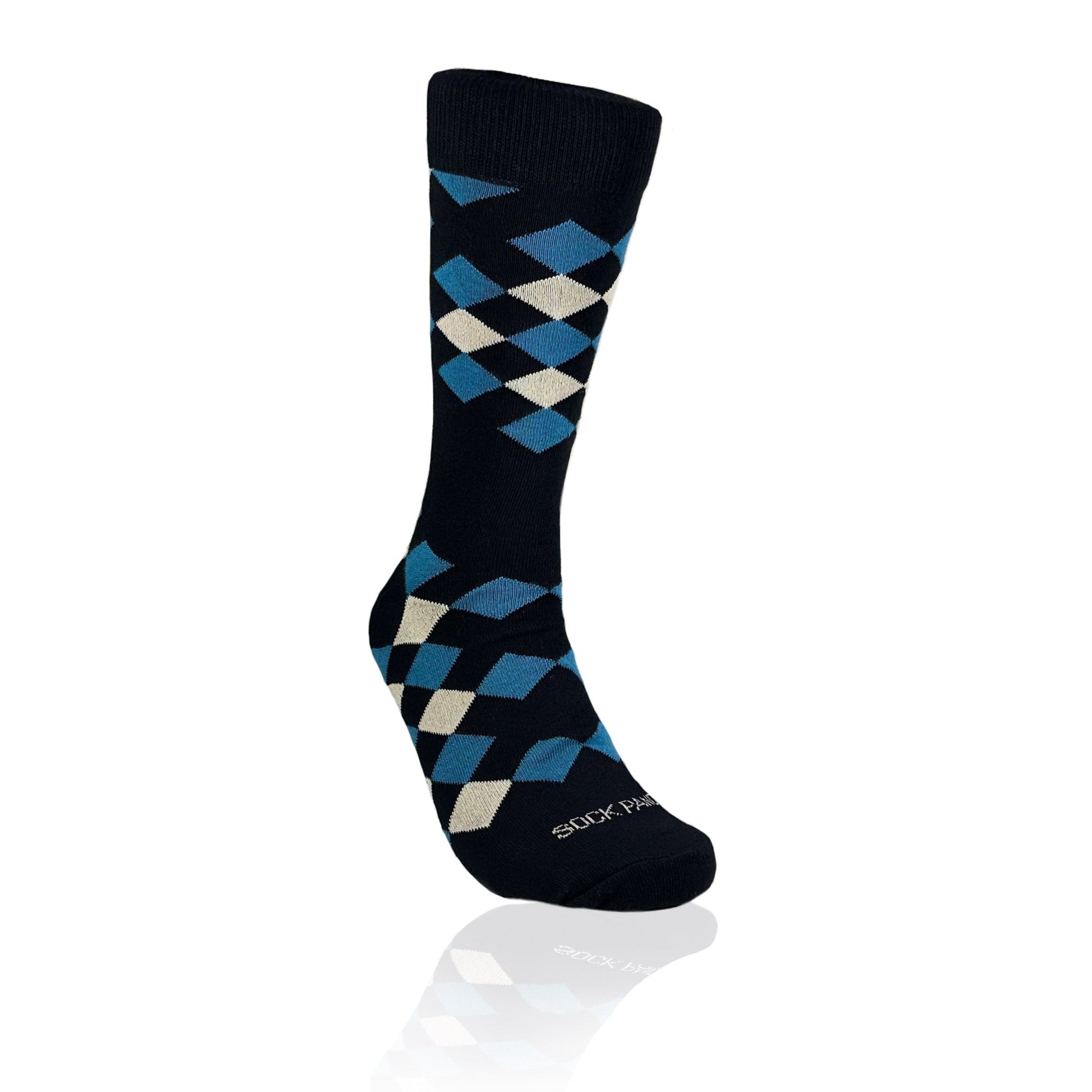 Black Diamond Argyle Socks from the Sock Panda (Adult Large)