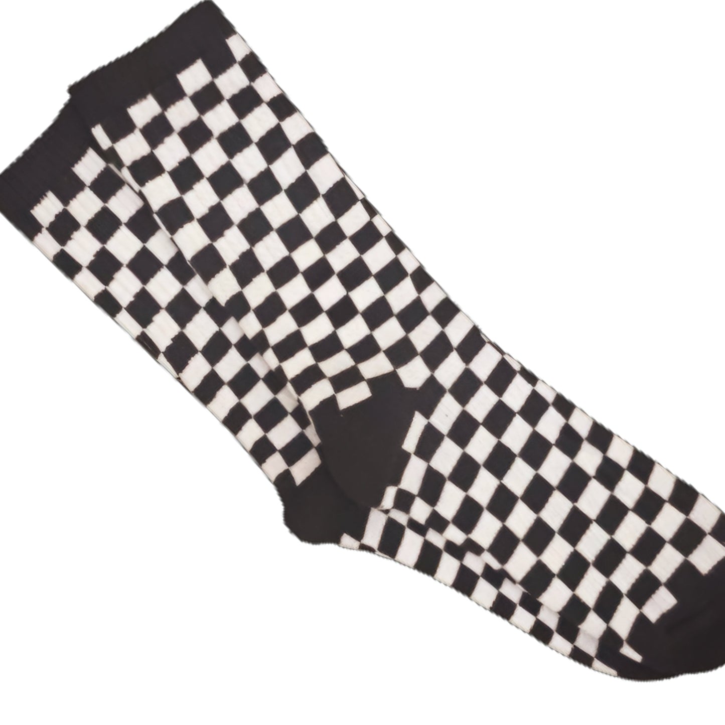 Black & White Checkered Socks (Adult Large - Men's Shoe Sizes 8 - 12)