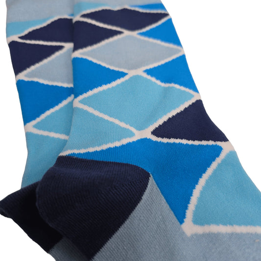 Blue Diamond Argyle Pattern Socks from the Sock Panda (Adult Large)