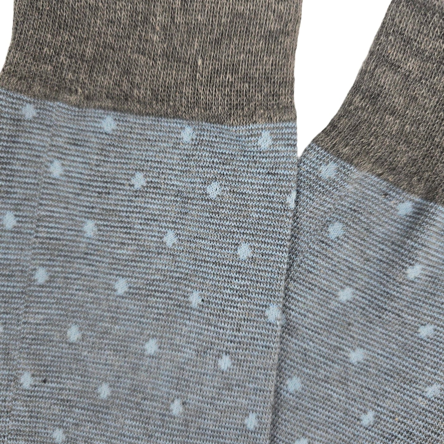 Blue Gray Polka Dot Jacquard Socks (Adult Large - Men's Shoe Sizes 8 - 12)