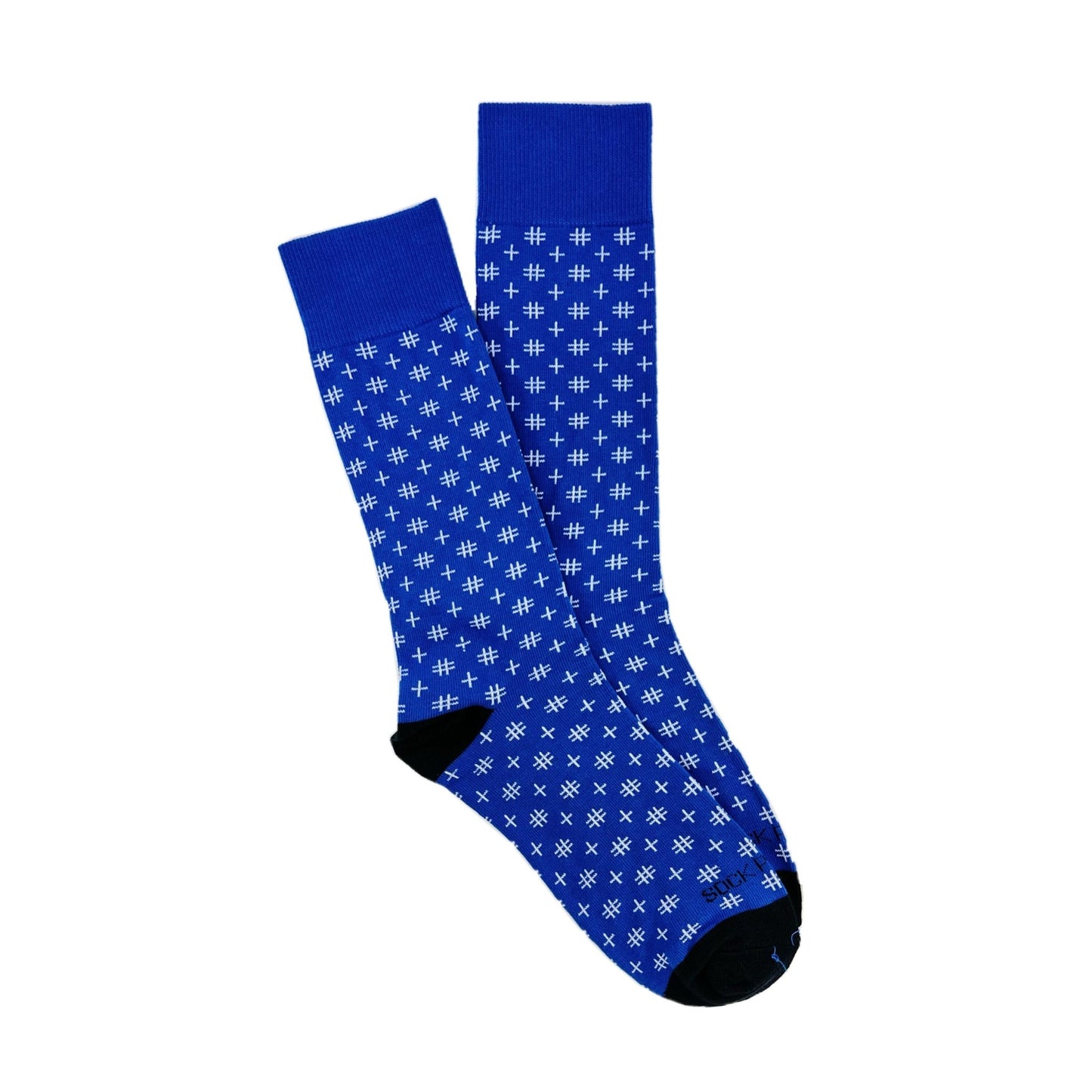 Blue Hashtag Patterned Socks from the Sock Panda (Adult Large)