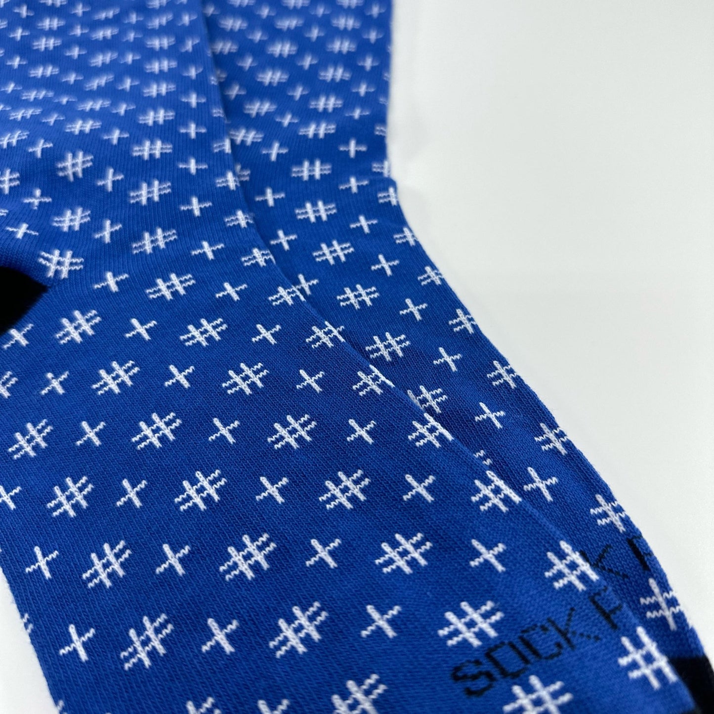 Blue Hashtag Patterned Socks from the Sock Panda (Adult Large)
