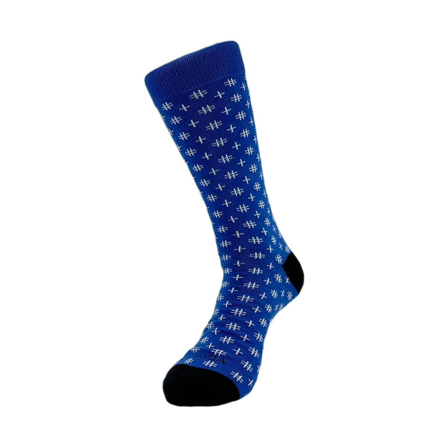 Blue Hashtag Patterned Socks from the Sock Panda (Adult Large)