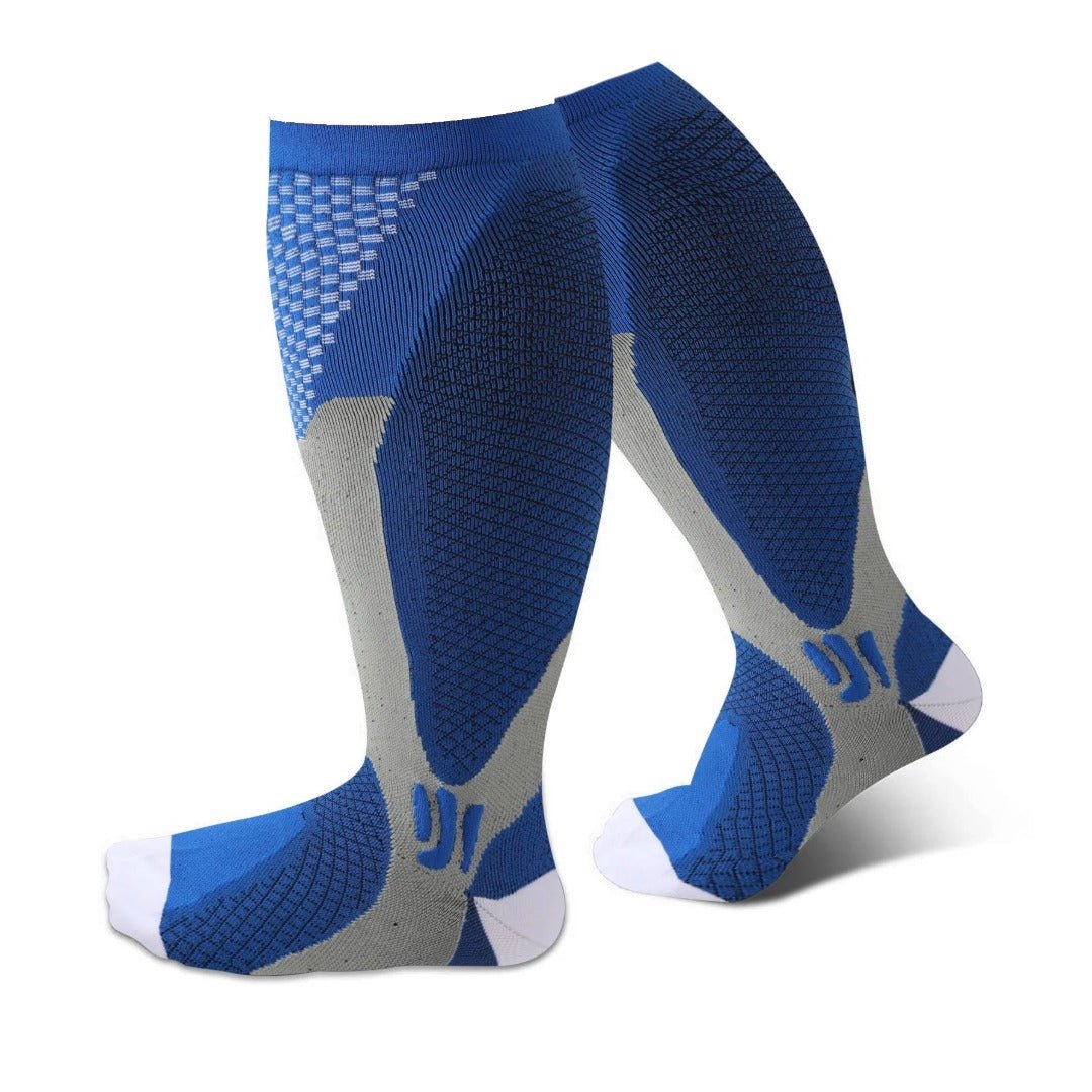 Blue Sport Knee High - (Compression Socks)